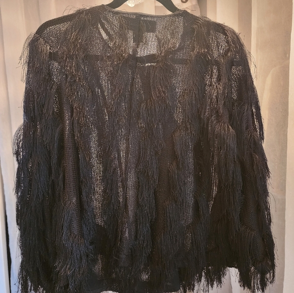 Holiday Colleen Lopez Fancy Fringe Jacket Throw over Cover up - Picture 2 of 4